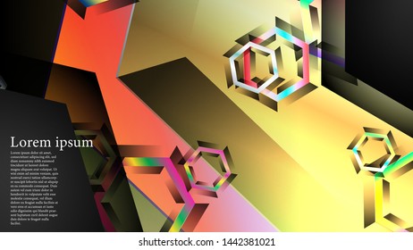 Overlapping hexagon vector backgrounds. suitable for any background. cover design in EPS 10. black space for text