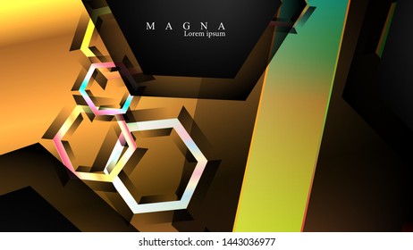 Overlapping hexagon vector backgrounds. suitable for any background. cover design in EPS 10. black space for text