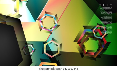 Overlapping hexagon vector backgrounds. suitable for any background. cover design in EPS 10. black space for text