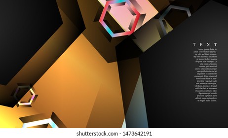 Overlapping hexagon vector backgrounds. suitable for any background. cover design in EPS 10. black space for text