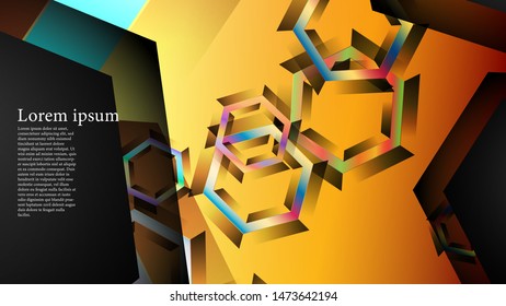 Overlapping hexagon vector backgrounds. suitable for any background. cover design in EPS 10. black space for text