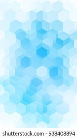 Overlapping hexagonal patterns. Light Blue gradient banner. vector illustration. for the design, printing, business