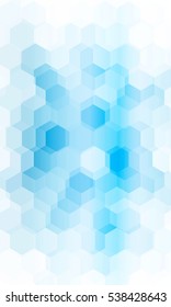 Overlapping hexagonal patterns. Light Blue gradient banner. vector illustration. for the design, printing, business