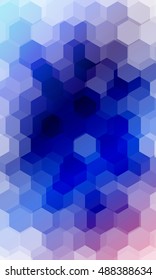 Overlapping hexagonal patterns. Volume illusion. Blue, purple gradient banner. vector illustration. for the design, printing, business