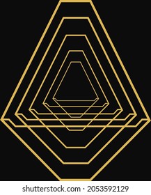 Overlapping hexagons background image gold black background