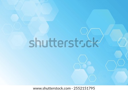 Overlapping hexagons and bright blue abstract image background illustration material