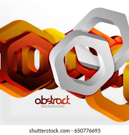 Overlapping hexagons vector design background