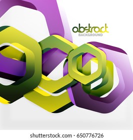 Overlapping hexagons vector design background