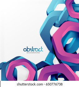 Overlapping hexagons vector design background