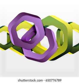 Overlapping hexagons vector design background