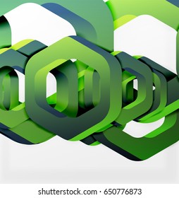 Overlapping hexagons vector design background