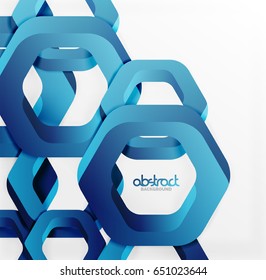 Overlapping hexagons vector design background