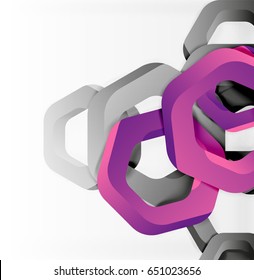Overlapping hexagons vector design background