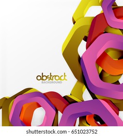 Overlapping hexagons vector design background