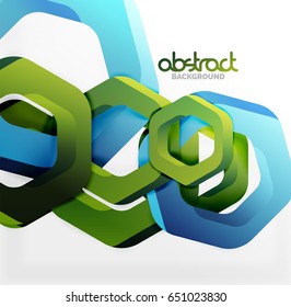 Overlapping hexagons vector design background