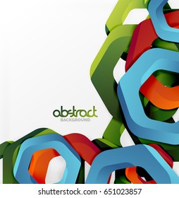 Overlapping hexagons vector design background