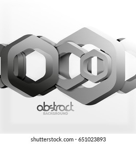 Overlapping hexagons vector design background