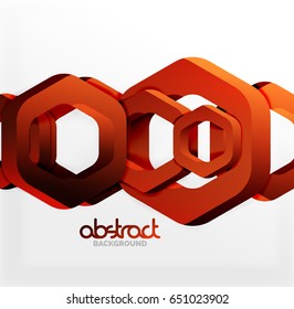 Overlapping hexagons vector design background
