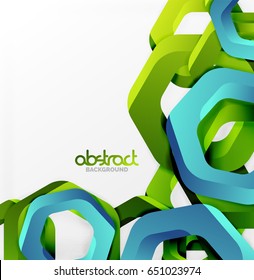 Overlapping hexagons vector design background