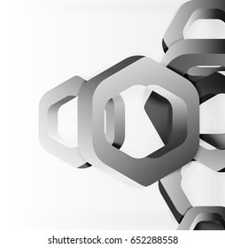 Overlapping hexagons vector design background