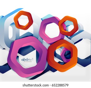 Overlapping hexagons vector design background