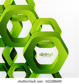 Overlapping hexagons vector design background