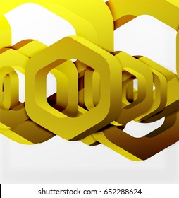 Overlapping hexagons vector design background