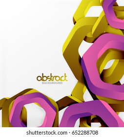 Overlapping hexagons vector design background