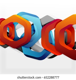 Overlapping hexagons vector design background