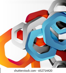 Overlapping hexagons vector design background