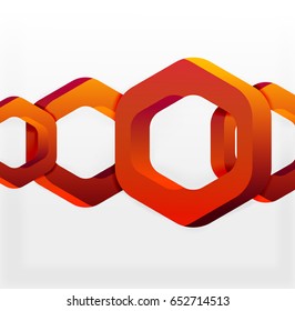 Overlapping hexagons vector design background