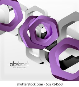 Overlapping hexagons vector design background