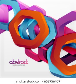 Overlapping hexagons vector design background