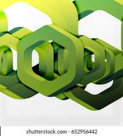 Overlapping hexagons vector design background