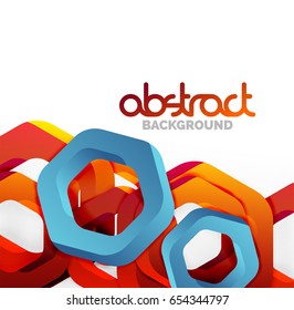 Overlapping hexagons vector design background