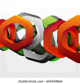 Overlapping hexagons vector design background