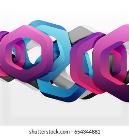 Overlapping hexagons vector design background