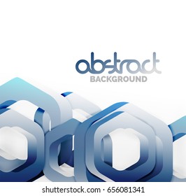 Overlapping hexagons vector design background