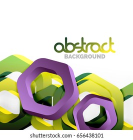 Overlapping hexagons vector design background
