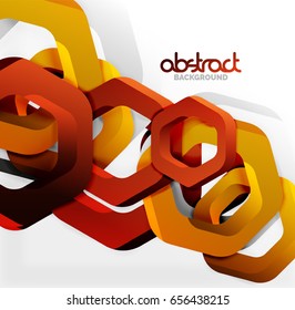 Overlapping hexagons vector design background