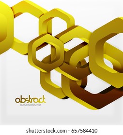 Overlapping hexagons vector design background