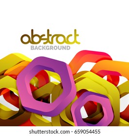Overlapping hexagons vector design background