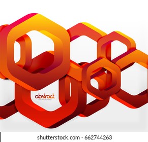 Overlapping hexagons vector design background