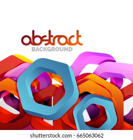 Overlapping hexagons vector design background