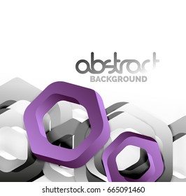 Overlapping hexagons vector design background