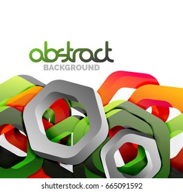 Overlapping hexagons vector design background