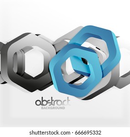Overlapping hexagons vector design background