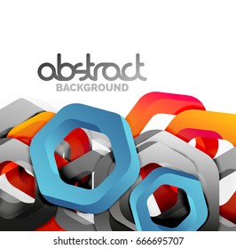 Overlapping hexagons vector design background