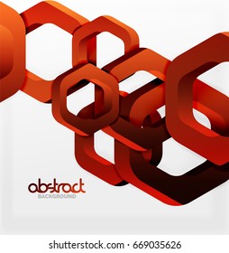 Overlapping hexagons vector design background