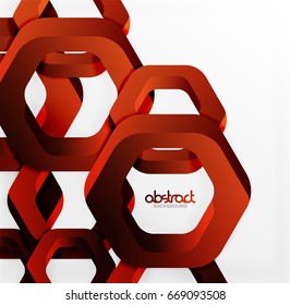 Overlapping hexagons vector design background